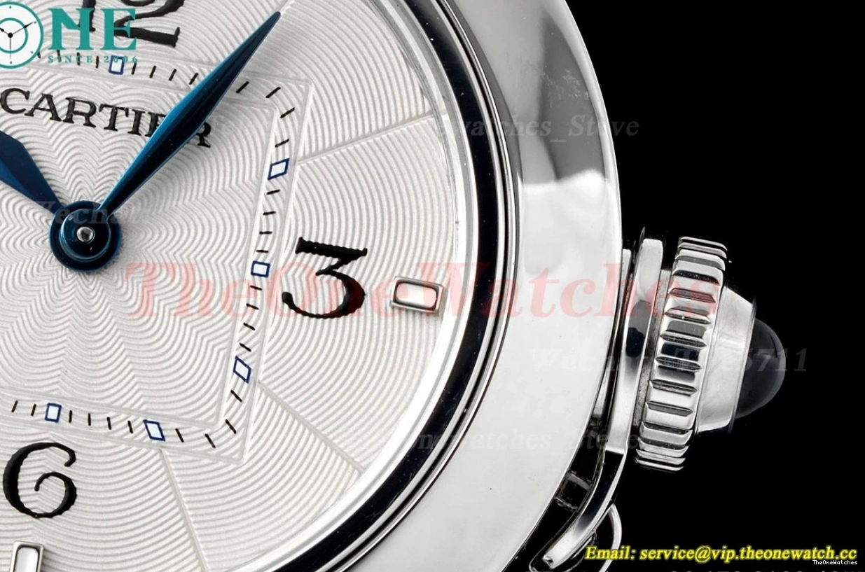 Cartier Quartz SS Pasha 30mm De Ladies Dial AF White SS 1224